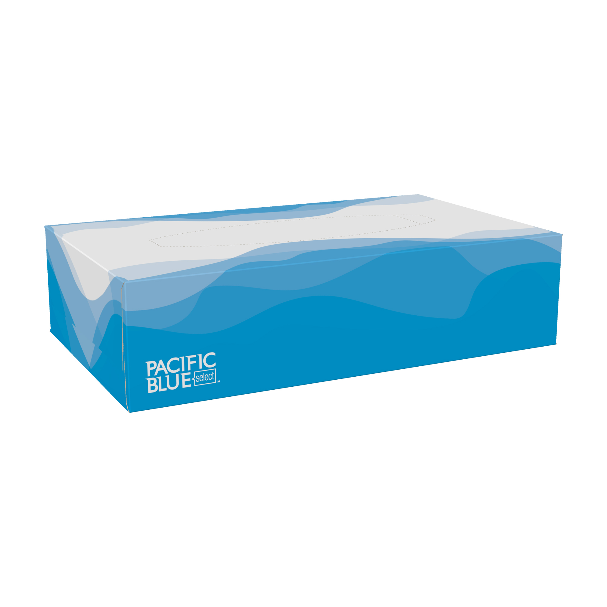 Pacific Blue Select, 2 Ply Facial Tissue, Flat Box, White