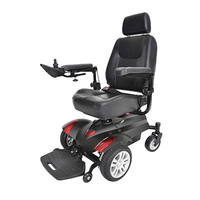 Titan Transportable Front Wheel Power Wheelchair with Full Back Captain's Seat