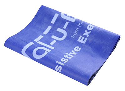 5 Foot Strip Low Powder Latex Exercise Bands in 30 Piece Dispenser