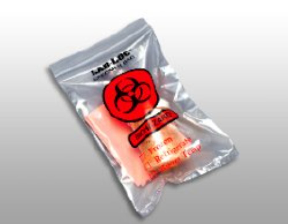 Lab Loc Specimen Transport Bag with Document Pouch, Biohazard Symbol