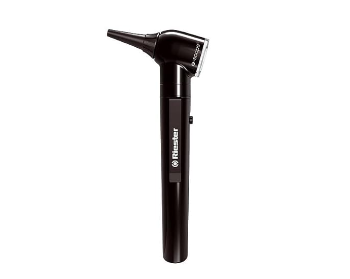 Black E Scope Fiber Optic Otoscope XL 2.5 V in Case