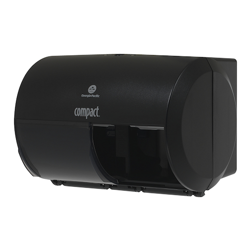 Compact Black 2-Roll High Capacity Tissue Dispenser