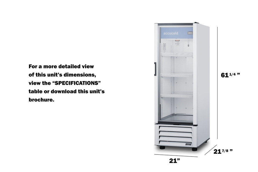 21" Wide Pharmacy Refrigerator