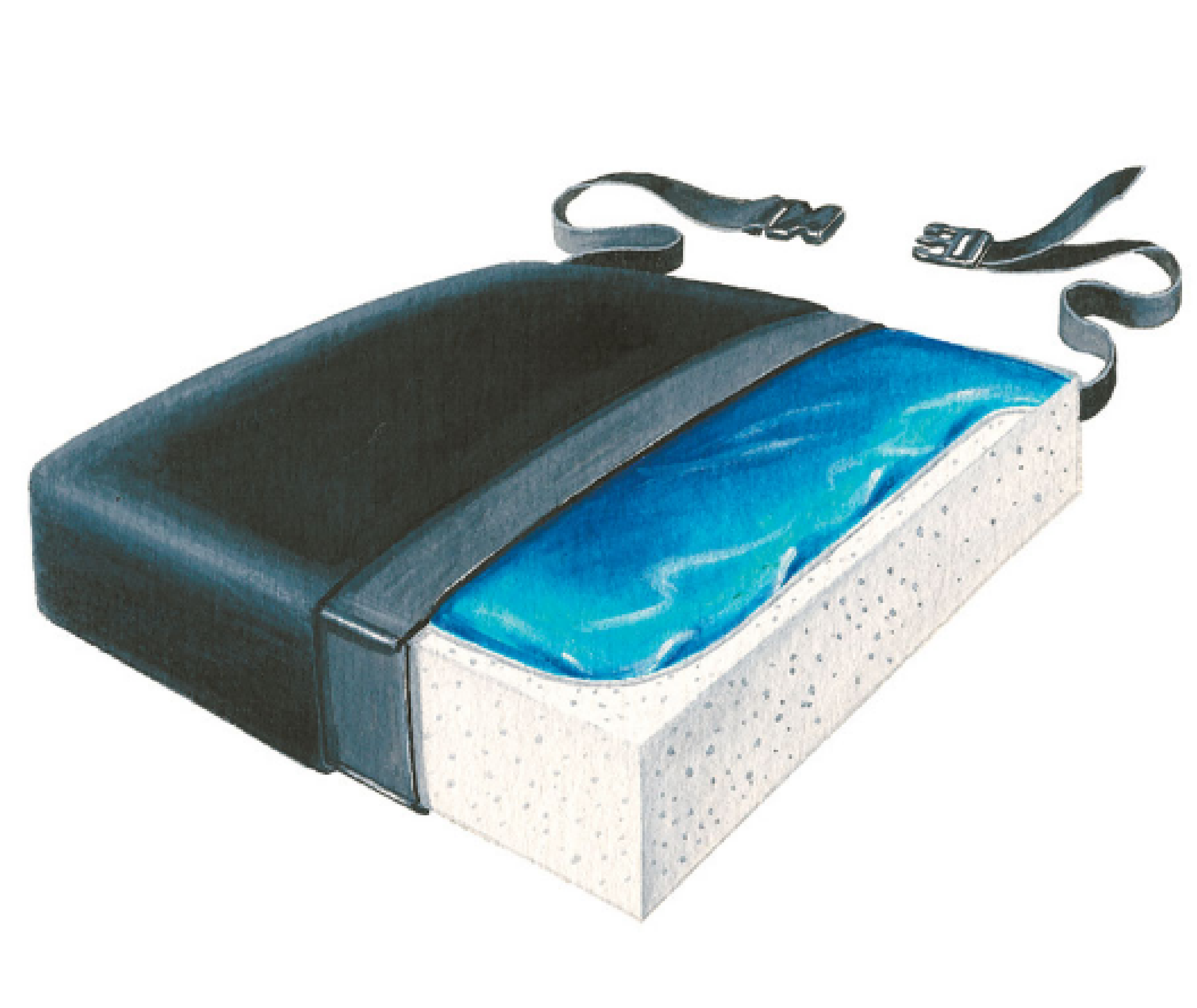 Gel Foam Vinyl Cushion with LSI Cover, 2.5" Height