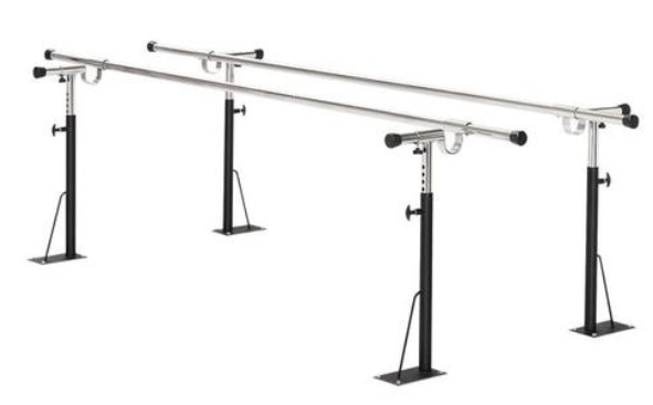 10' Floor Mount Parallel Bars, with Black Powder Coated Posts