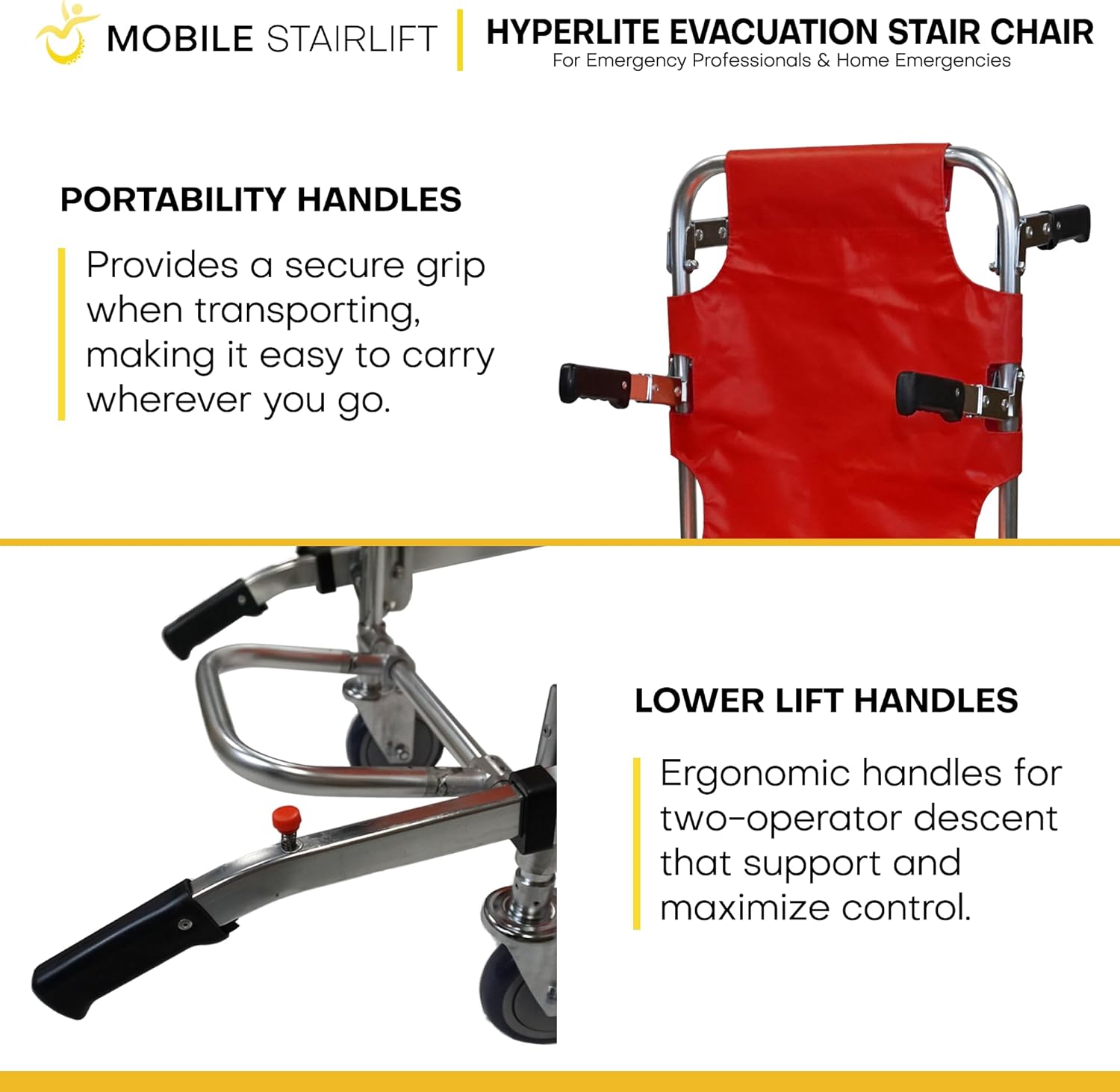 HyperLite Evacuation Foldable Medical Stair Lift Chair Portable