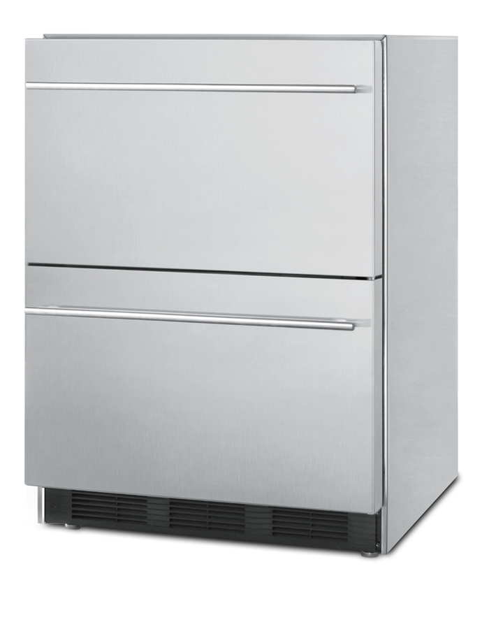 24" Wide 2-Drawer All-Refrigerator, ADA Compliant, Stainless Steel