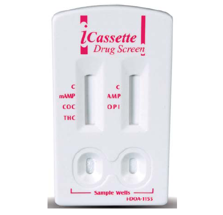 Drugs of Abuse Test iCassette 6 Drug Panel AMP, COC, mAMP/MET, OPI, PCP, THC Urine Sample