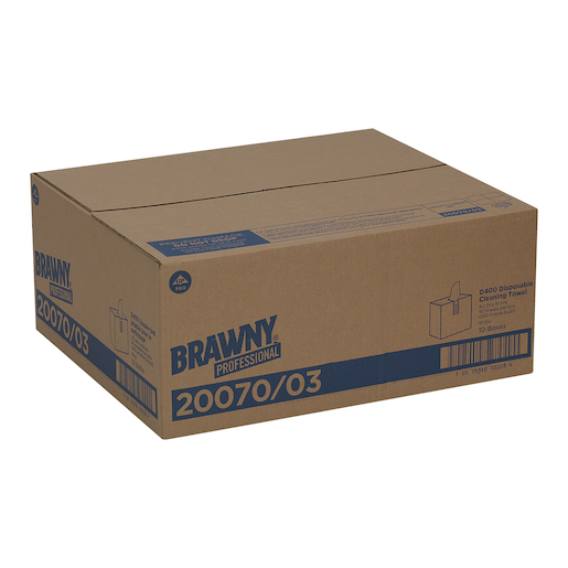 Brawny Professional D400, Disposable Cleaning Towels, Tall Box, White