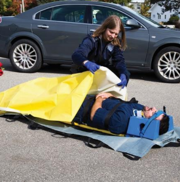 VisiBlanket Emergency Blanket, 2 Ply Tissue / Poly, Yellow / White