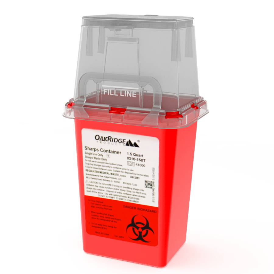 1.5 Quart Phlebotomy Sharp Container with Translucent BD Style Lid