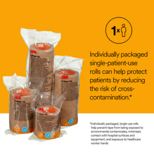 Coban NL Non Latex Wrap, Self Adherent, Single Use, Tan