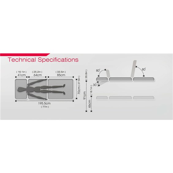EFA 3 Section 4 Bar Electric Hi Low Treatment Table