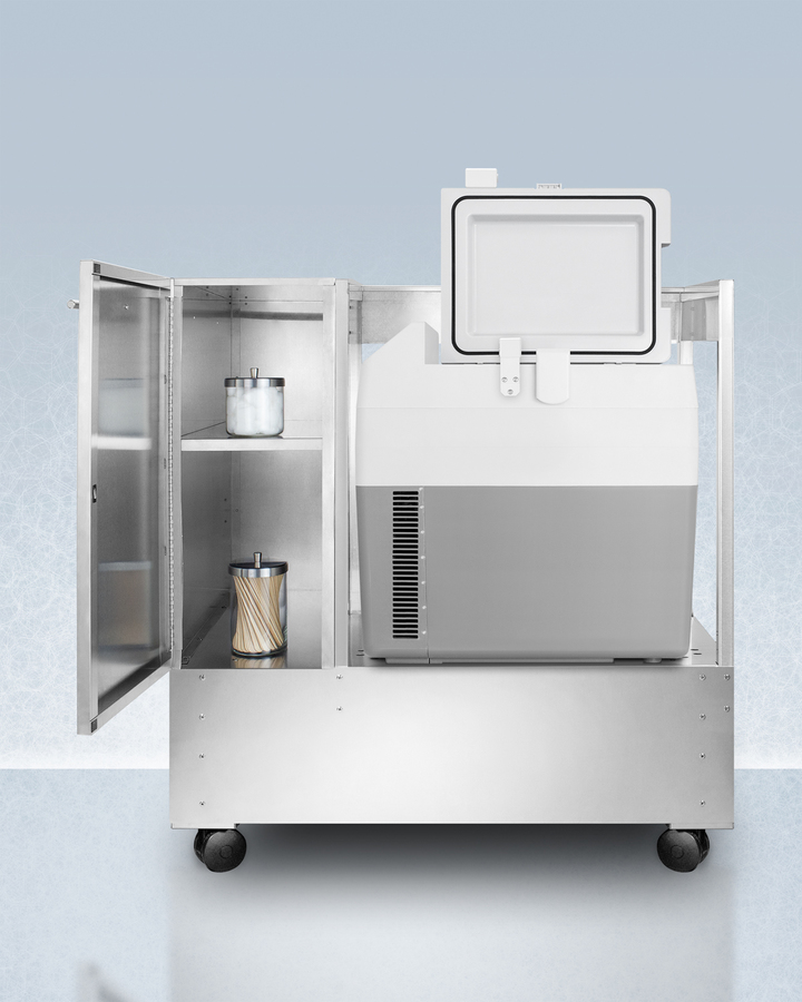 Stainless Steel Cart with Portable Refrigerator / Freezer