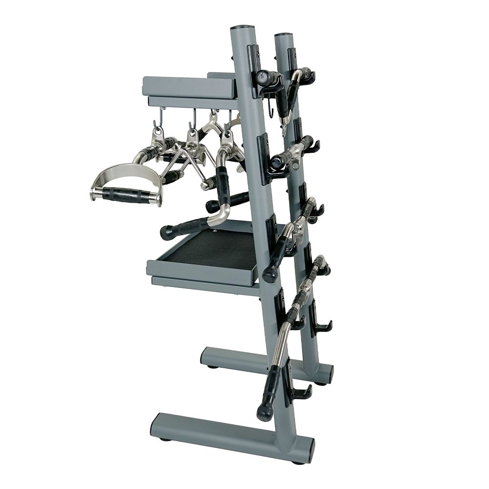 Premium Revolving Cable Attachments Bar and Accessory Rack with Attachments