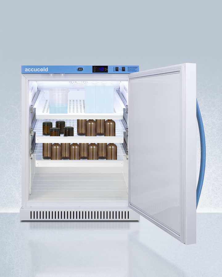 6 Cu Ft ADA Height Laboratory Refrigerator with Removable Drawers