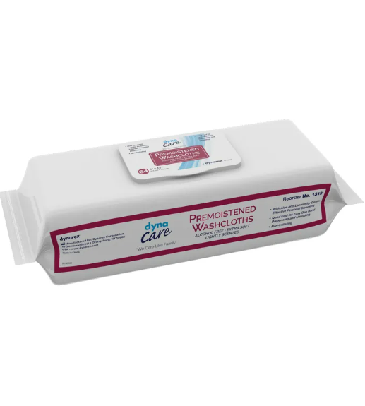 DynaCare Premoistened Adult Washcloths, 9" x 13"
