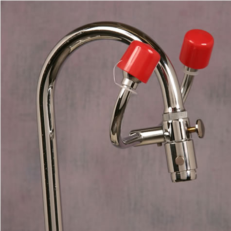 OK-IIE Lab Opti-Klens Face and Eyewash with Eliminator Valve for Laboratory Faucets
