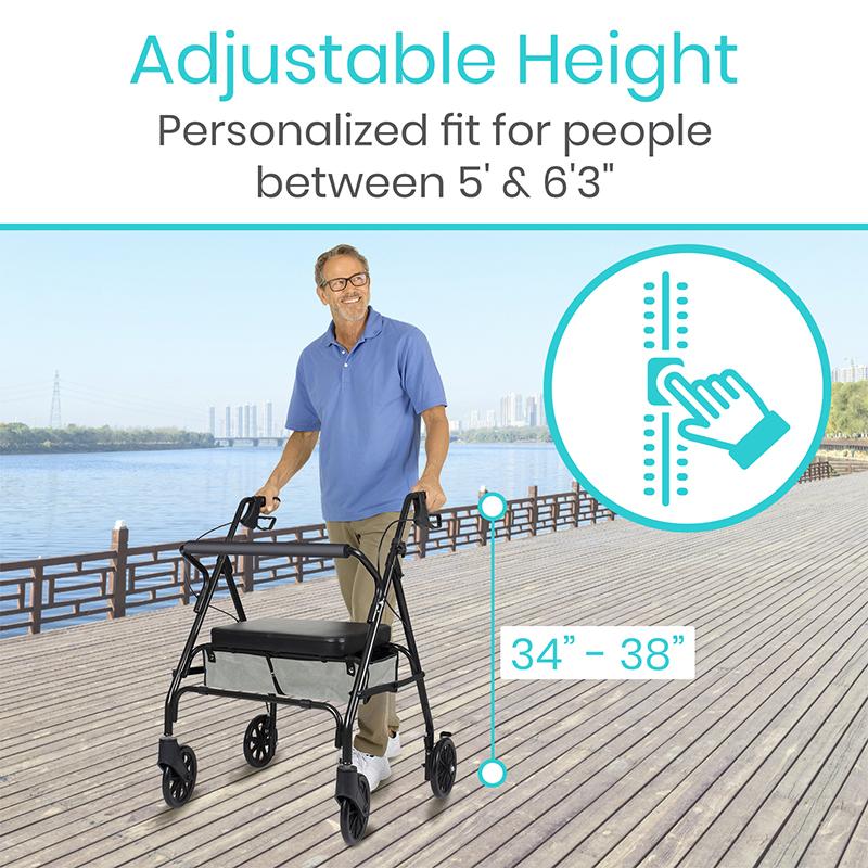 Bariatric Rollator Walker with Seat