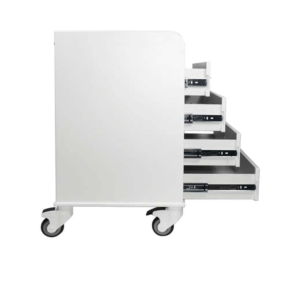 Extra Wide Compact Cart with White Drawers