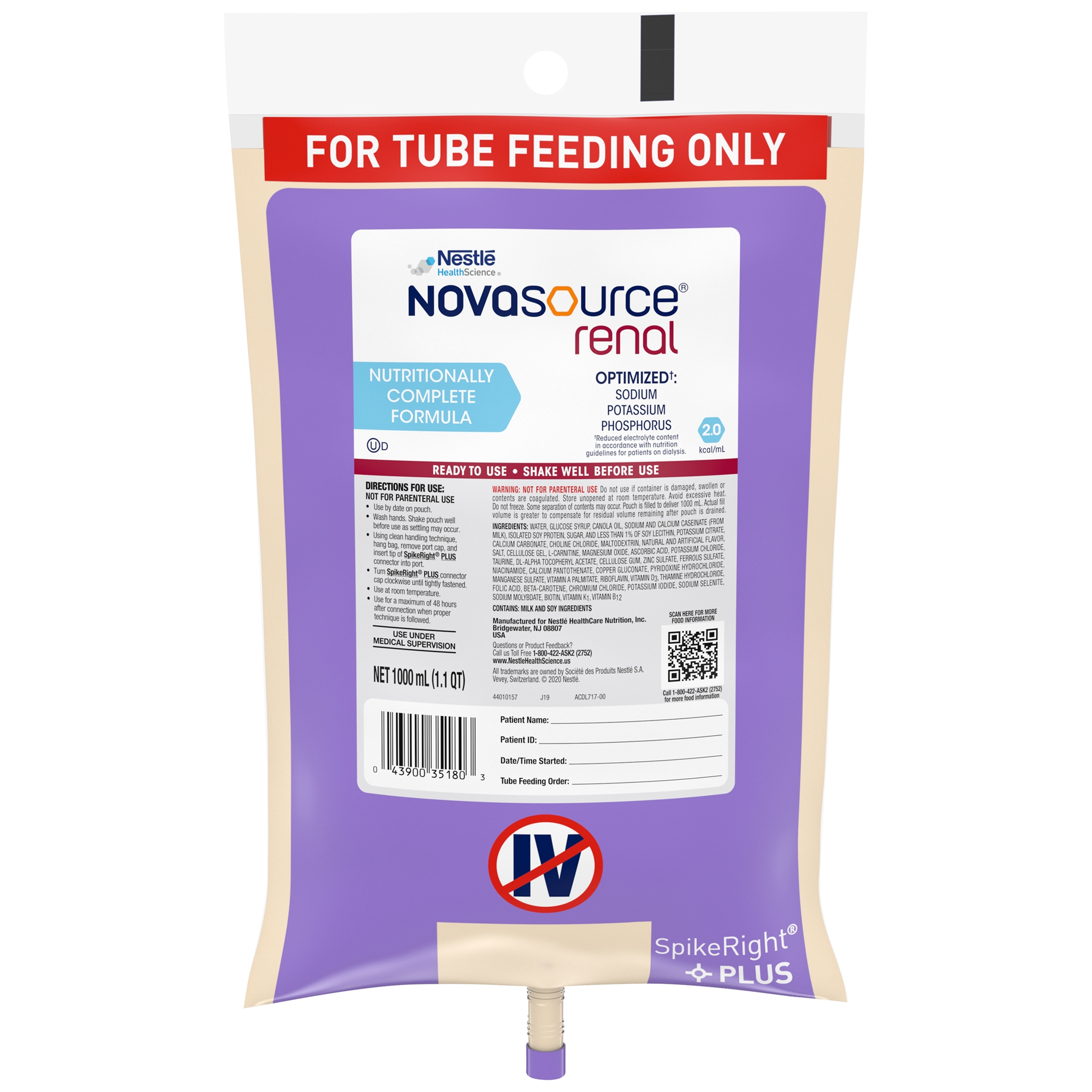 Novasource Renal SpikeRight, Vanilla, 1000 ml