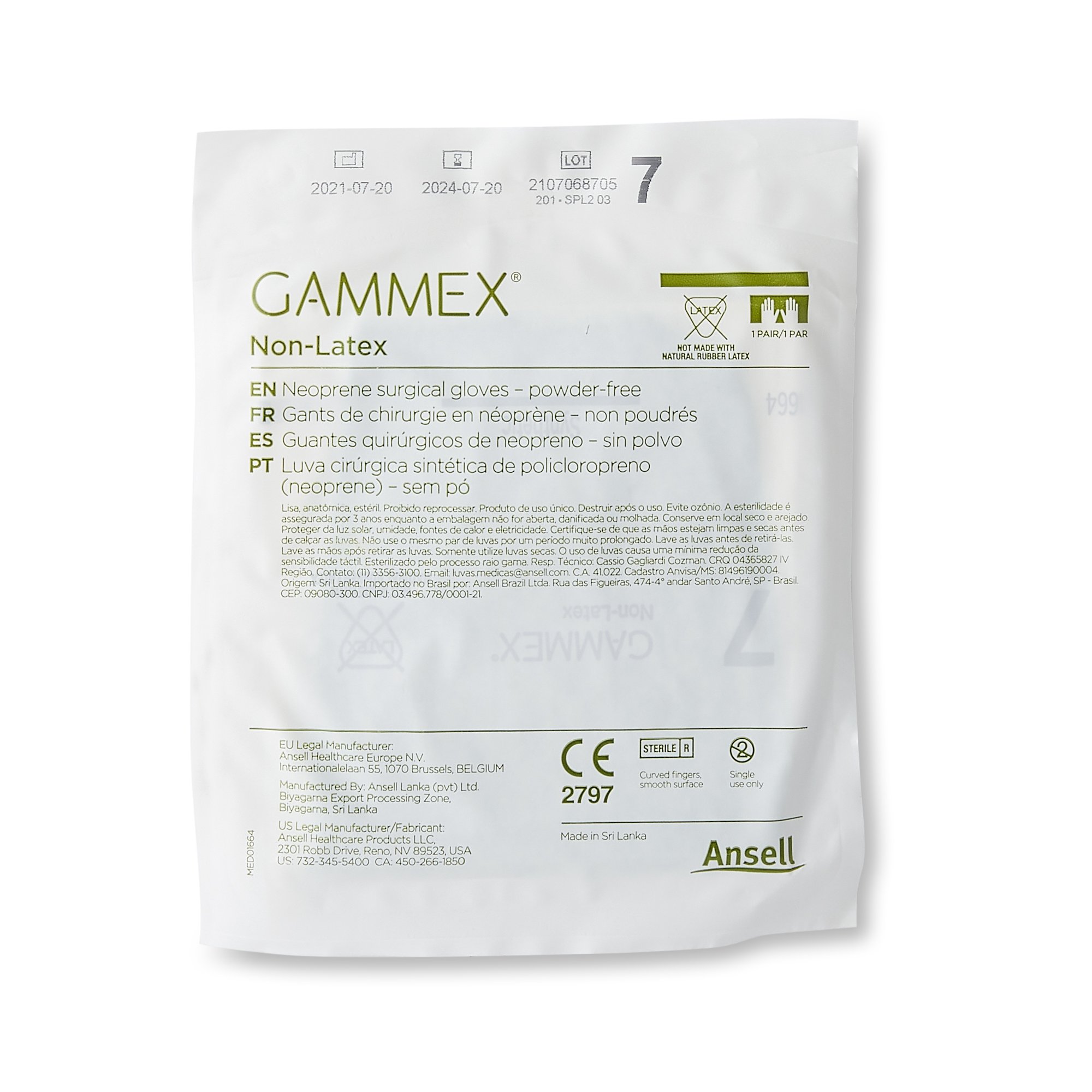 Gammex Surgical Glove, Size 7 - Clearance