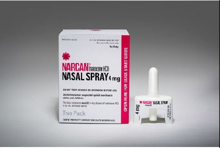 Narcan Naloxone HCl 4 mg Spray Bottle 0.1 mL