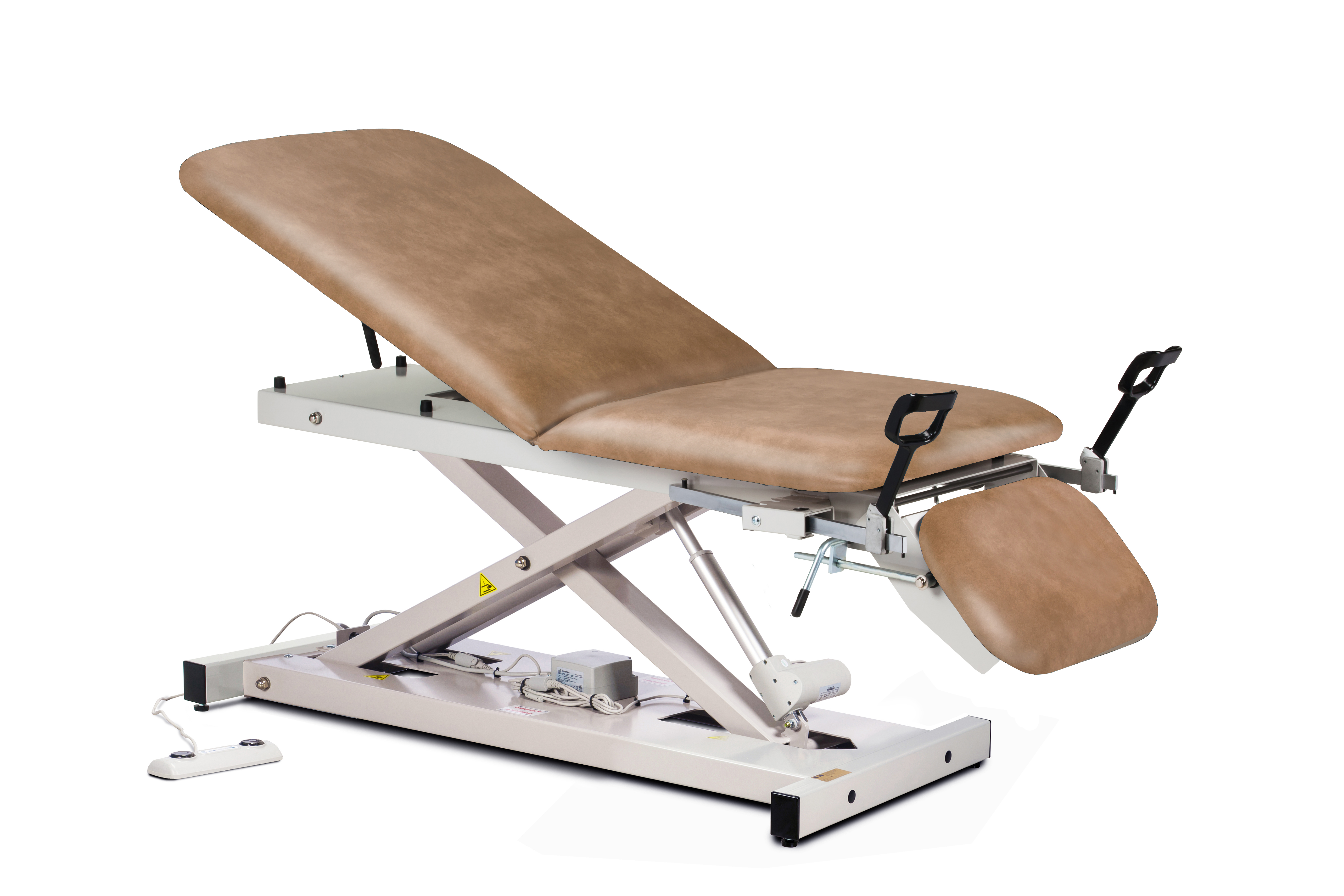 Power 400 Open Base Table with Adjust. Backrest Drop Section Stirrups