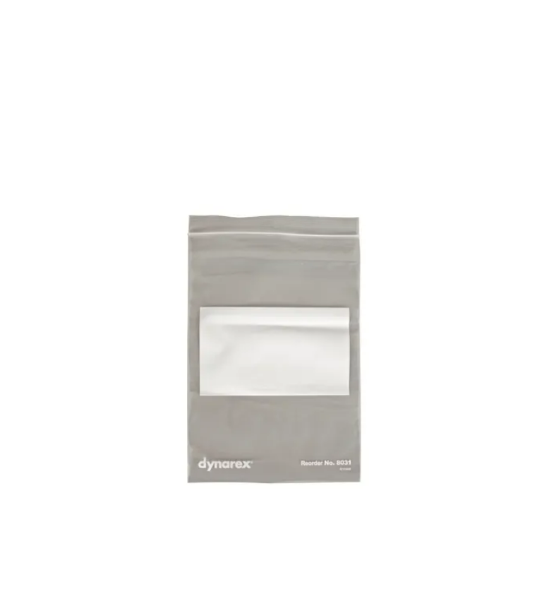 Zip Closure Plastic Bags, Clear with White Write - On Block, 2 mil