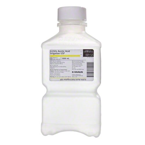 Acetic Acid Irrigation USP 0.25%, in Plastic Container 1000 ml.