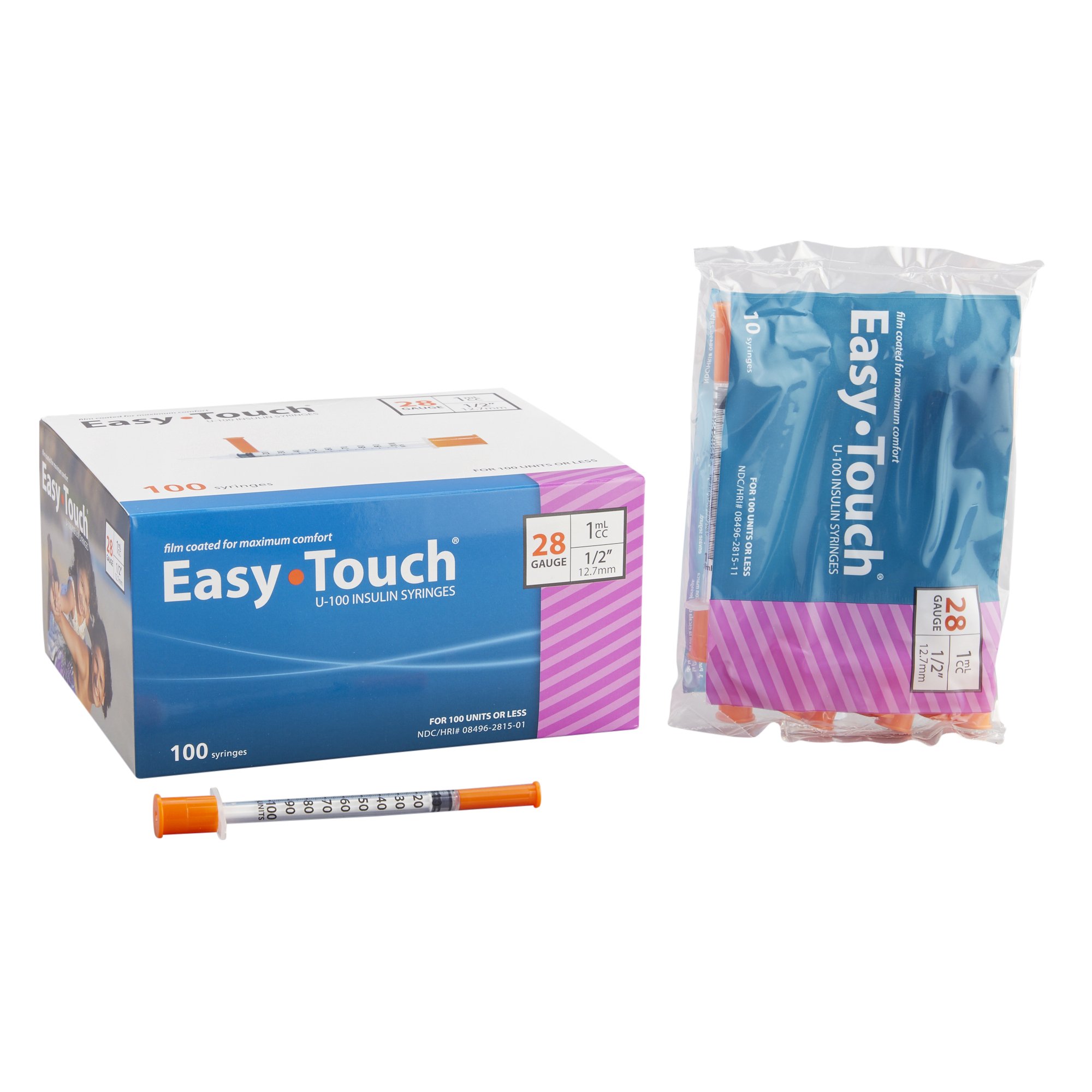 Easy Touch MHC Medical EasyTouch U 100 Insulin Syringes with Needle 828155
