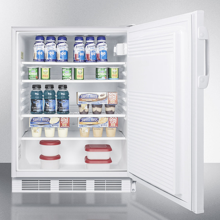 ADA Compliant 24" Wide All Refrigerator with Lock and Flat Door Liner