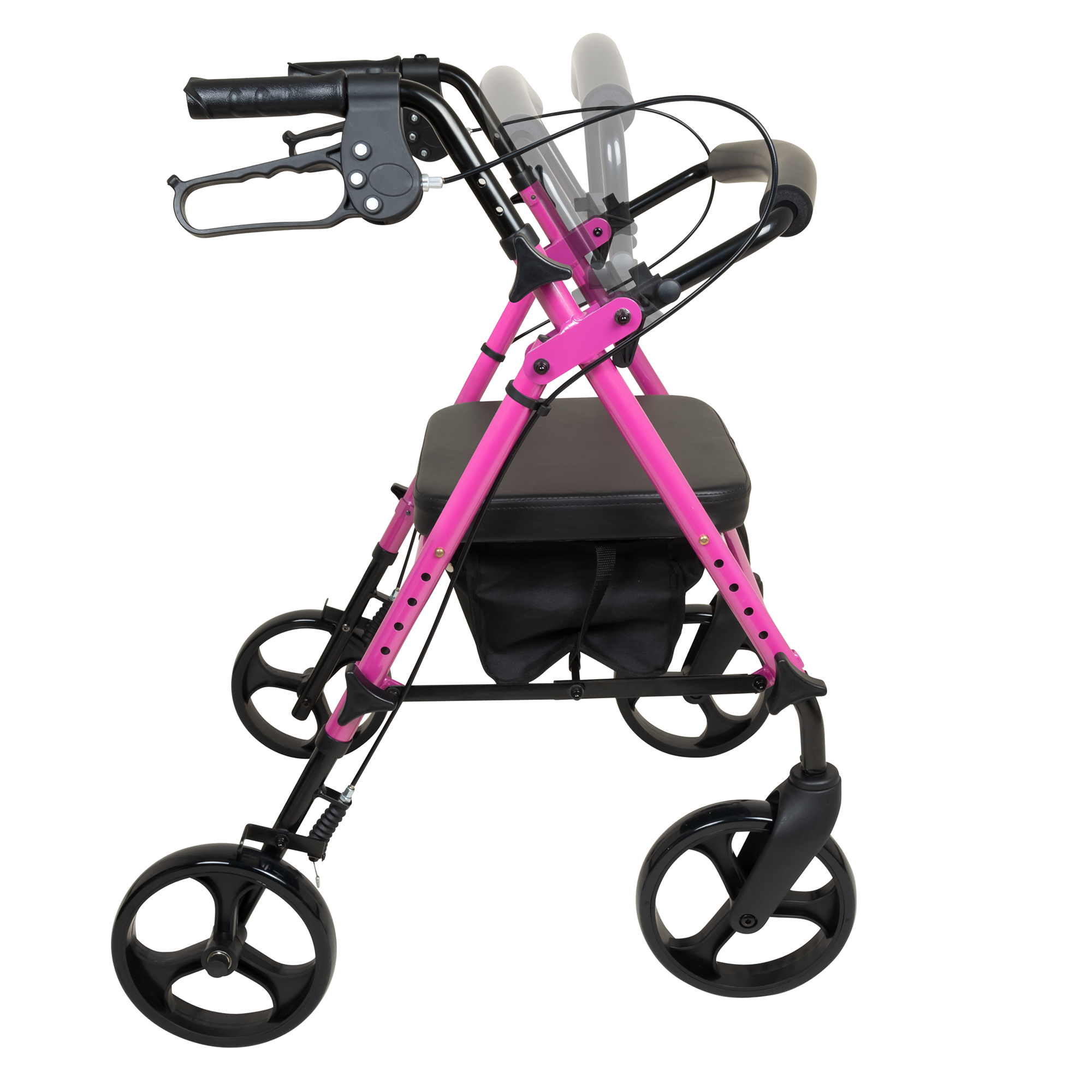 Aluminum Height Adjustable Rollator Pink