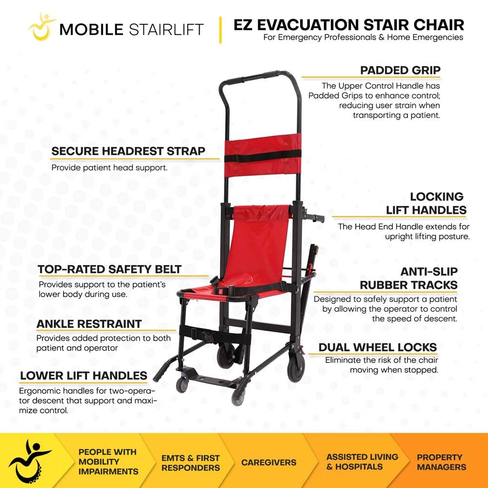 Mobile Stairlift EZ Evacuation Foldable Stair Lift Chair