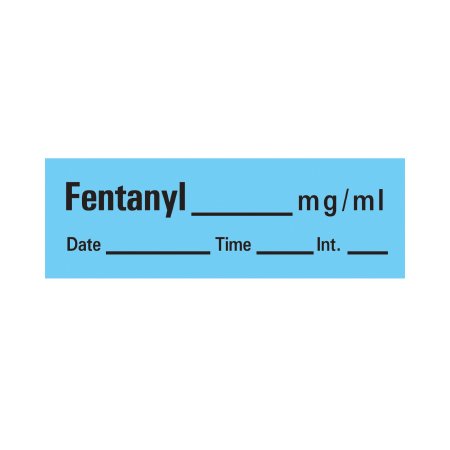 Fentanyl Syringe Labels, Blue, 500" Roll