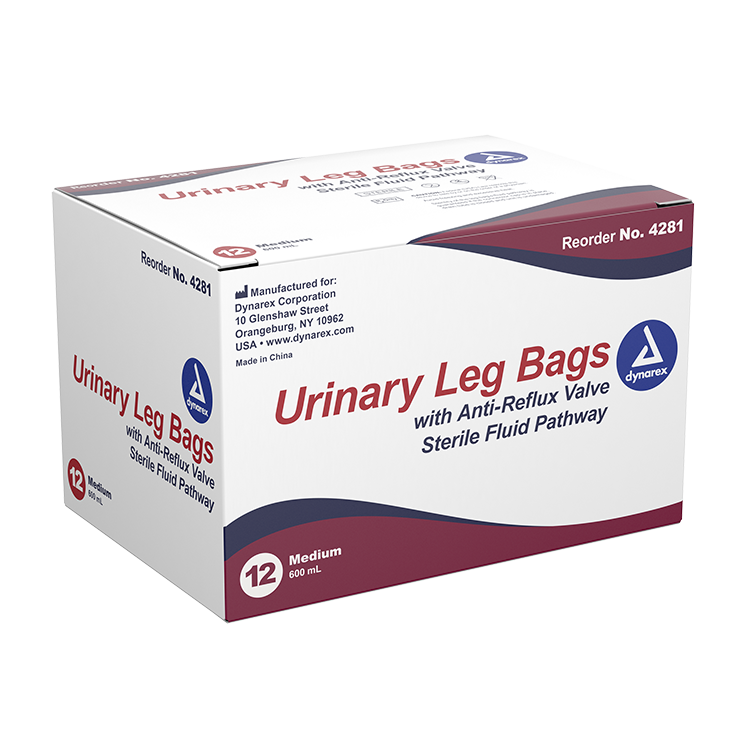 Urinary Leg Bag Anti-Reflux Valve Sterile 600 mL Vinyl