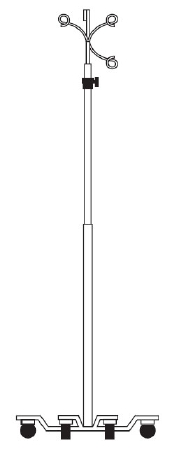 Custom IV Stand Piggyback Hook 6 Caster