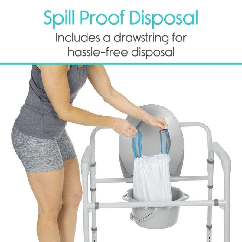 Commode Liners with Absorbent Pads - Disposable & Leakproof