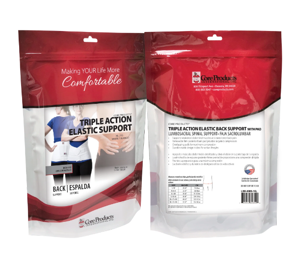 Triple Action Elastic Back Support with Pad