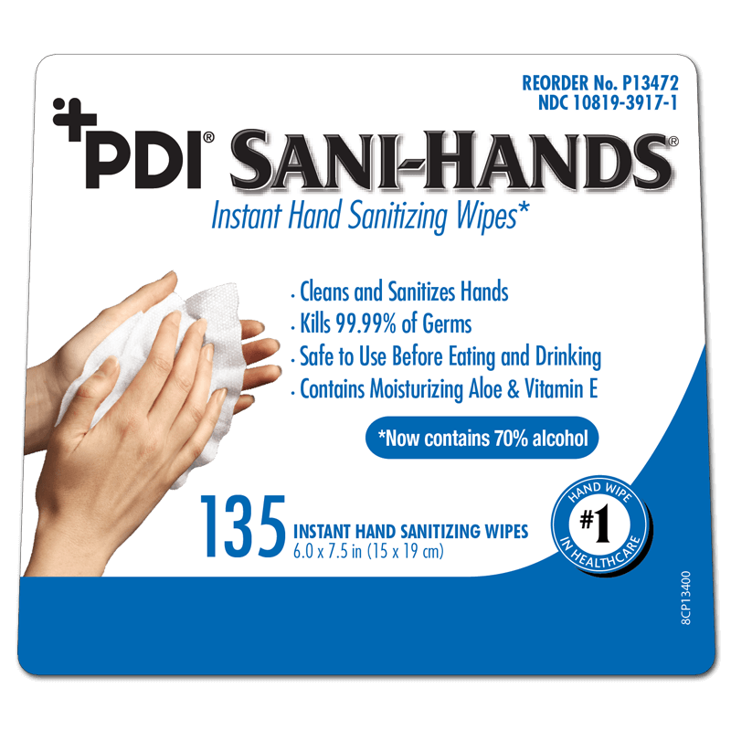 Sani Hands Instant Hand Sanitizing Wipes 135 Count
