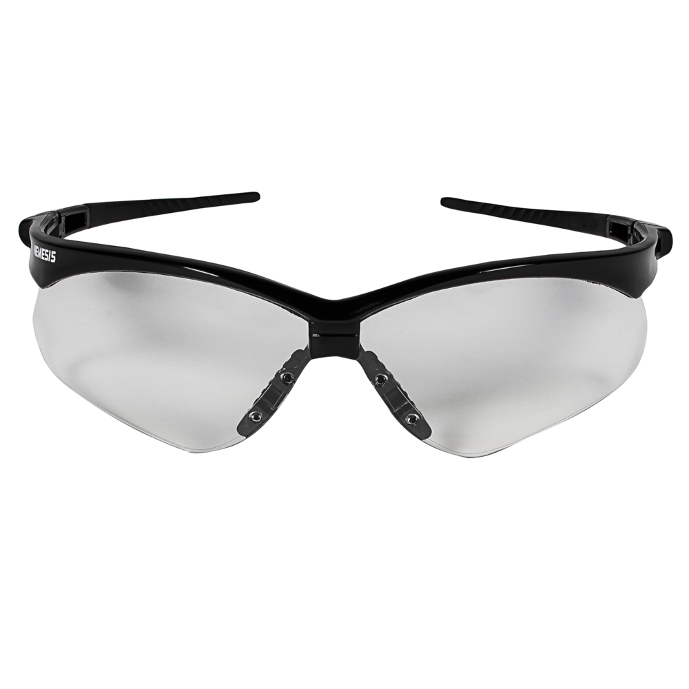 KleenGuard Nemesis Safety Glasses, Clear Lens, Black Frame