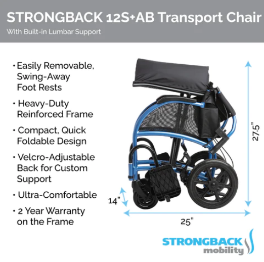 Excursion Small Transport Wheelchair with Attendant Brake