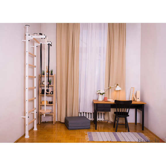 521+A204 Wall Bars with Permanently Fixed Pull Up Bar and Gymnastic Accessories