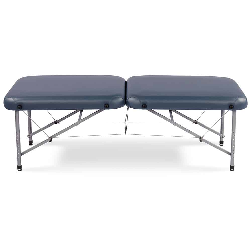 Portable Bariatric Sideline / Treatment Table Blue Vinyl with Adjustable Black