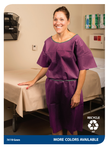 Non Woven Gowns, Sewn Shoulders and Ties, Maroon, Premium