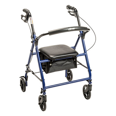 4 Wheel Steel Rollator with 6" Wheels
