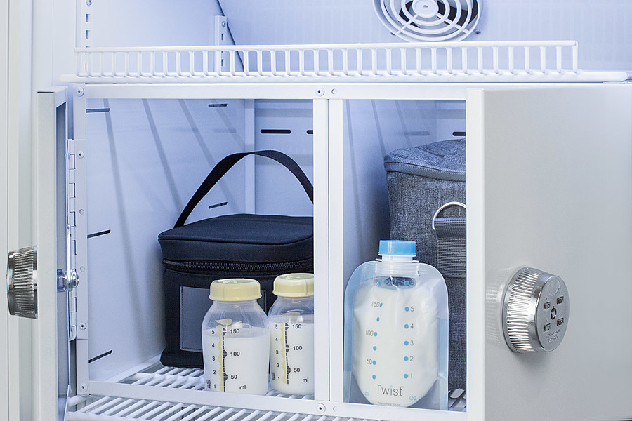 ADA Height 6 Cu Ft MomCube Breast Milk Refrigerator with Interior Lockers