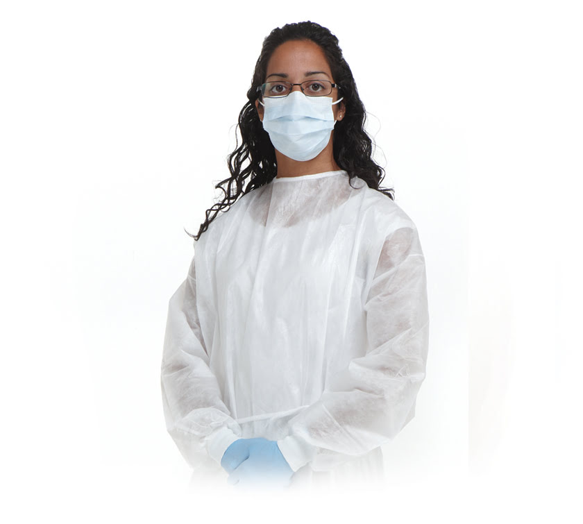 SafeBasics Fluid Impervious Gown, White