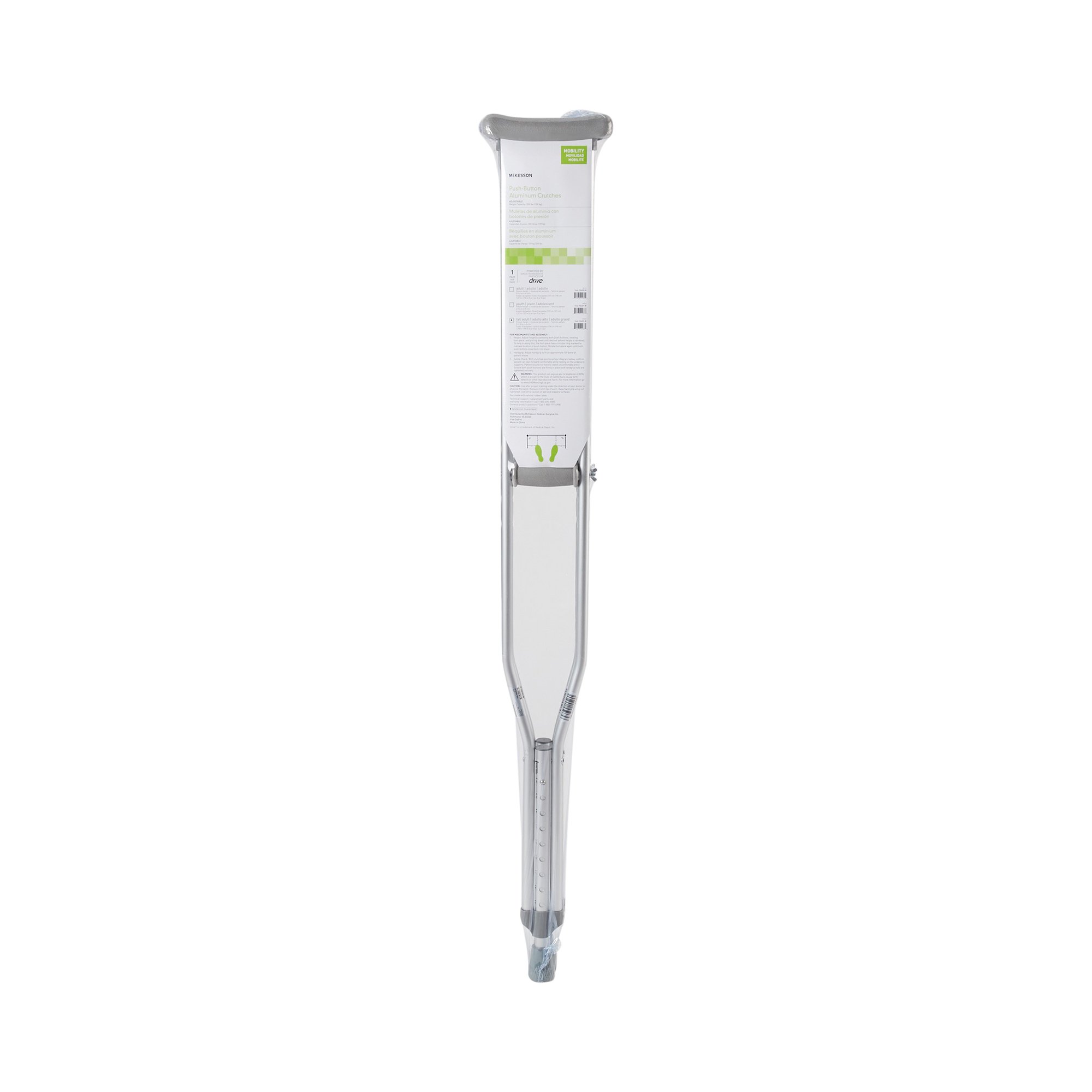Underarm Crutches Aluminum Frame Tall Adult
