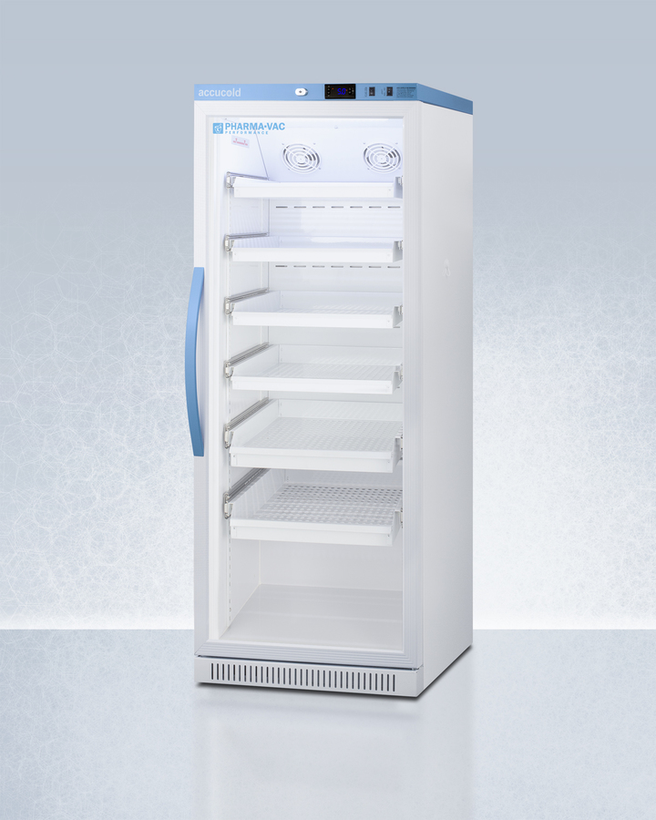 12 Cu Ft Upright Vaccine Refrigerator with Removable Drawers and Glass Door